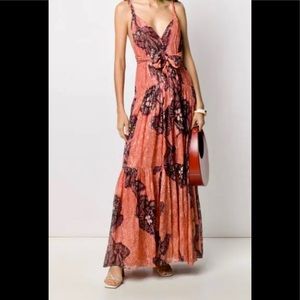 Ulla Johnson Kemala Maxi Silk Metallic dress NWOT!